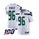 Men's Seattle Seahawks #96 Cortez Kennedy White Vapor Untouchable Limited Player 100th Season Football Jersey