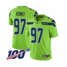Men's Seattle Seahawks #97 Patrick Kerney Limited Green Rush Vapor Untouchable 100th Season Football Jersey