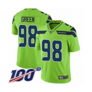 Men's Seattle Seahawks #98 Rasheem Green Limited Green Rush Vapor Untouchable 100th Season Football Jersey