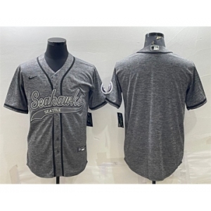 Men's Seattle Seahawks Blank Gray With Patch Cool Base Stitched Baseball Jersey