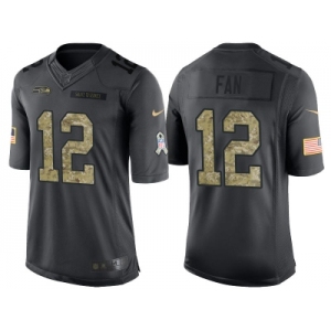 Nike Seattle Seahawks #12 12th Fan Men's Stitched Black NFL Salute to Service Limited Jerseys