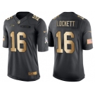 Nike Seattle Seahawks #16 Tyler Lockett Anthracite 2016 Christmas Gold Men's NFL Limited Salute to Service Jersey