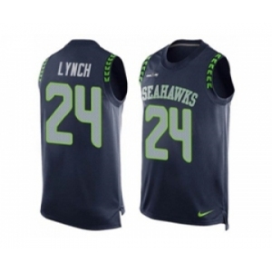 Nike Seattle Seahawks #24 Marshawn Lynch Steel Blue Team Color Men's Stitched NFL Limited Tank Top Jersey