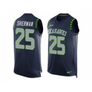 Nike Seattle Seahawks #25 Richard Sherman Steel Blue Team Color Men's Stitched NFL Limited Tank Top Jersey