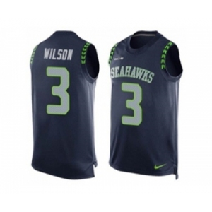 Nike Seattle Seahawks #3 Russell Wilson Steel Blue Team Color Men's Stitched NFL Limited Tank Top Jersey