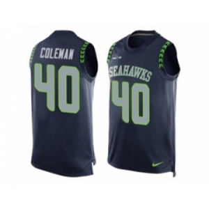 Nike Seattle Seahawks #40 Derrick Coleman Steel Blue Team Color Men's Stitched NFL Limited Tank Top Jersey