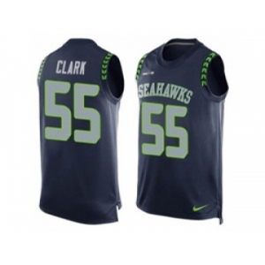 Nike Seattle Seahawks #55 Frank Clark Steel Blue Team Color Men's Stitched NFL Limited Tank Top Jersey