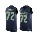 Nike Seattle Seahawks #72 Michael Bennett Steel Blue Team Color Men's Stitched NFL Limited Tank Top Jersey