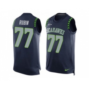 Nike Seattle Seahawks #77 Ahtyba Rubin Steel Blue Team Color Men's Stitched NFL Limited Tank Top Jersey