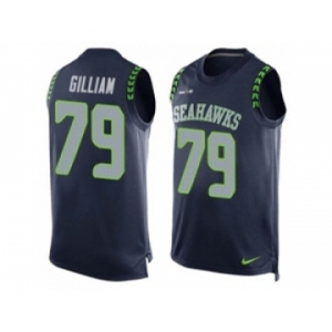 Nike Seattle Seahawks #79 Garry Gilliam Steel Blue Team Color Men's Stitched NFL Limited Tank Top Jersey