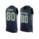 Nike Seattle Seahawks #80 Steve Largent Steel Blue Team Color Men's Stitched NFL Limited Tank Top Jersey