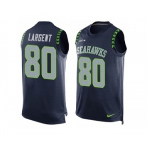 Nike Seattle Seahawks #80 Steve Largent Steel Blue Team Color Men's Stitched NFL Limited Tank Top Jersey