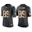 Nike Seattle Seahawks #89 Doug Baldwin Anthracite 2016 Christmas Gold Men's NFL Limited Salute to Service Jersey