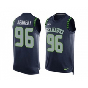 Nike Seattle Seahawks #96 Cortez Kennedy Steel Blue Team Color Men's Stitched NFL Limited Tank Top Jersey