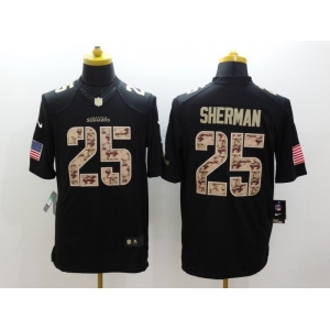 nike nfl jerseys seattle seahawks #25 sherman Black[salute to service limited]