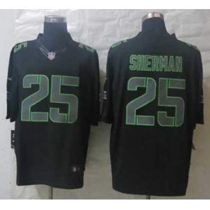 nike nfl jerseys seattle seahawks #25 sherman black[nike impact limited]