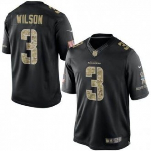 nike nfl jerseys seattle seahawks #3 wilson Black[salute to service limited]