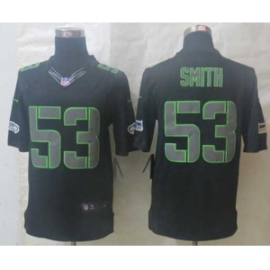 nike nfl jerseys seattle seahawks #53 smith black[nike impact limited]