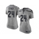 Women Nike Seahawks #24 Marshawn Lynch Gray Stitched NFL Limited Gridiron Gray Jersey