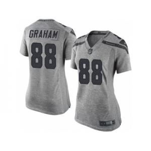 Women Nike Seahawks #88 Jimmy Graham Gray Stitched NFL Limited Gridiron Gray Jersey