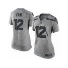 Women Nike Seattle Seahawks #12 Fan Gray Stitched Gridiron