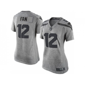 Women Nike Seattle Seahawks #12 Fan Gray Stitched Gridiron