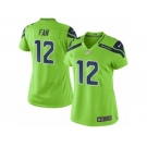 Women Nike Seattle Seahawks #12 Fan Limited Green Rush NFL Jerseys