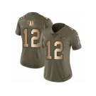 Women Nike Seattle Seahawks #12 Fan Limited Olive Gold 2017 Salute to Service NFL Jersey