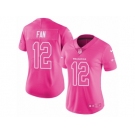 Women Nike Seattle Seahawks #12 Fan Limited Pink Rush Fashion NFL Jersey