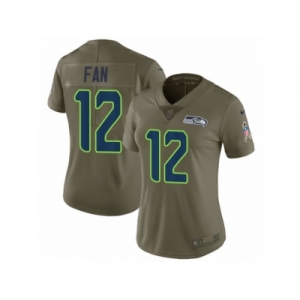 Women Nike Seattle Seahawks 12th Fan Limited Olive 2017 Salute to Service NFL Jersey