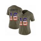 Women Nike Seattle Seahawks #16 Tyler Lockett Limited Olive USA Flag 2017 Salute to Service NFL Jersey