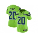 Women Nike Seattle Seahawks #20 Rashaad Penny Green Stitched NFL Limited Rush Jersey