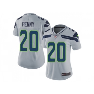 Women Nike Seattle Seahawks #20 Rashaad Penny Grey Alternate Stitched NFL Vapor Untouchable Limited Jersey