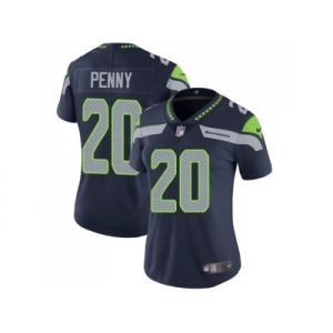 Women Nike Seattle Seahawks #20 Rashaad Penny Steel Blue Team Color Stitched NFL Vapor Untouchable Limited Jersey