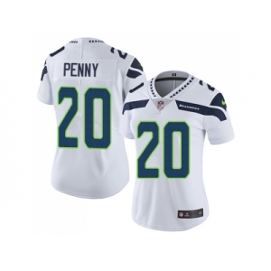 Women Nike Seattle Seahawks #20 Rashaad Penny White Stitched NFL Vapor Untouchable Limited Jersey