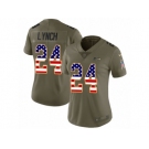 Women Nike Seattle Seahawks #24 Marshawn Lynch Limited Olive USA Flag 2017 Salute to Service NFL Jersey