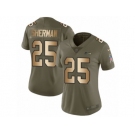 Women Nike Seattle Seahawks #25 Richard Sherman Limited Olive Gold 2017 Salute to Service NFL Jersey