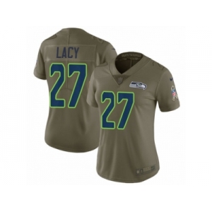 Women Nike Seattle Seahawks #27 Eddie Lacy Limited Olive 2017 Salute to Service NFL Jersey