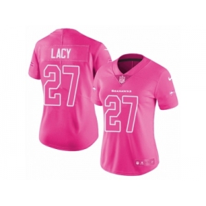 Women Nike Seattle Seahawks #27 Eddie Lacy Limited Pink Rush Fashion NFL Jersey