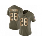 Women Nike Seattle Seahawks #28 Justin Coleman Limited Olive Gold 2017 Salute to Service NFL Jersey