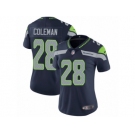 Women Nike Seattle Seahawks #28 Justin Coleman Navy Blue Team Color Vapor Untouchable Limited Player NFL Jersey