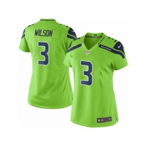 Women Nike Seattle Seahawks #3 Russell Wilson Limited Green Rush NFL Jerseys