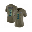 Women Nike Seattle Seahawks #3 Russell Wilson Limited Olive 2017 Salute to Service NFL Jersey