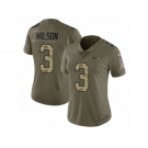 Women Nike Seattle Seahawks #3 Russell Wilson Limited Olive Camo 2017 Salute to Service NFL Jersey