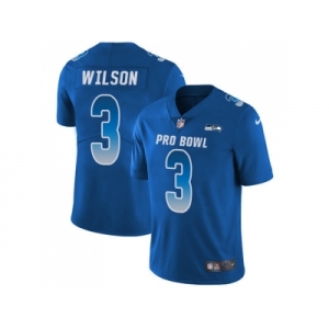 Women Nike Seattle Seahawks #3 Russell Wilson Royal Stitched NFL Limited NFC 2018 Pro Bowl Jersey