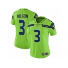 Women Nike Seattle Seahawks #3 Russell Wilson Vapor Untouchable Limited Green NFL Jersey