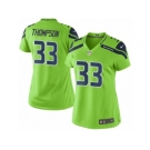 Women Nike Seattle Seahawks #33 Tedric Thompson Limited Green Rush NFL Jerseys