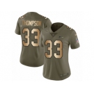 Women Nike Seattle Seahawks #33 Tedric Thompson Limited Olive Gold 2017 Salute to Service NFL Jersey