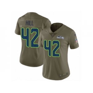 Women Nike Seattle Seahawks #42 Delano Hill Limited Olive 2017 Salute to Service NFL Jersey