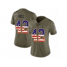 Women Nike Seattle Seahawks #42 Delano Hill Limited Olive USA Flag 2017 Salute to Service NFL Jersey